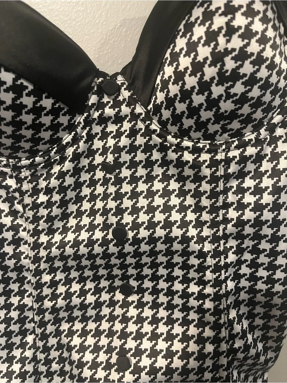 Jessica Simpson Black & White Houndstooth Bustier
